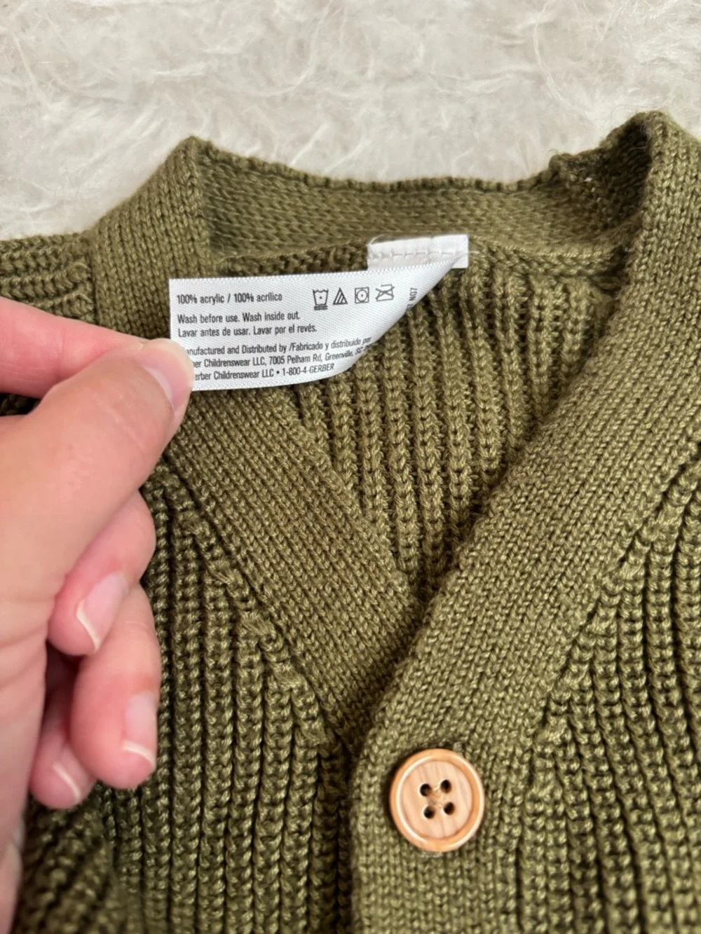 Modern Moments Cozy Gender Neutral Olive Knit Baby Matching Set